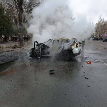 Унаслідок вибуху авто у тимчасово окупованому Мелітополі постраждав поліцейський-колаборант Андрій Блавацький