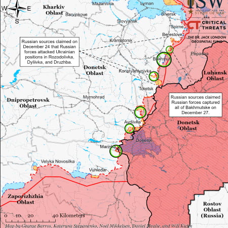 Ймовірно, російське військо вичерпало свій наступальний потенціал на Бахмутському напрямку — Інститут вивчення війни