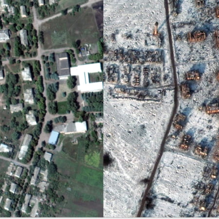 Maxar company published satellite images from Soledar and Bakhmutske, which show the destroyed buildings