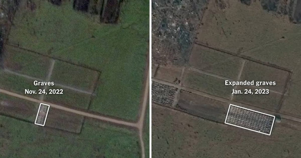 The NYT obtained satellite images of the cemetery used by the Wagner PMC for its burials