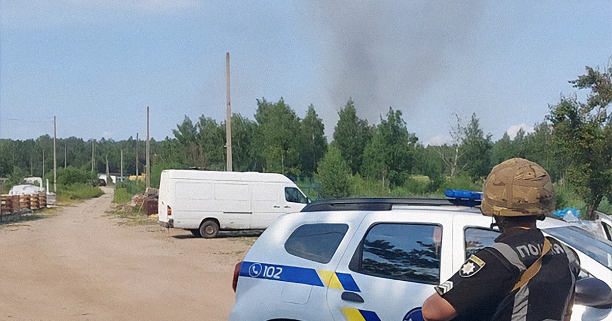 Forest in Kyiv region caught fire due to Russian missile attack