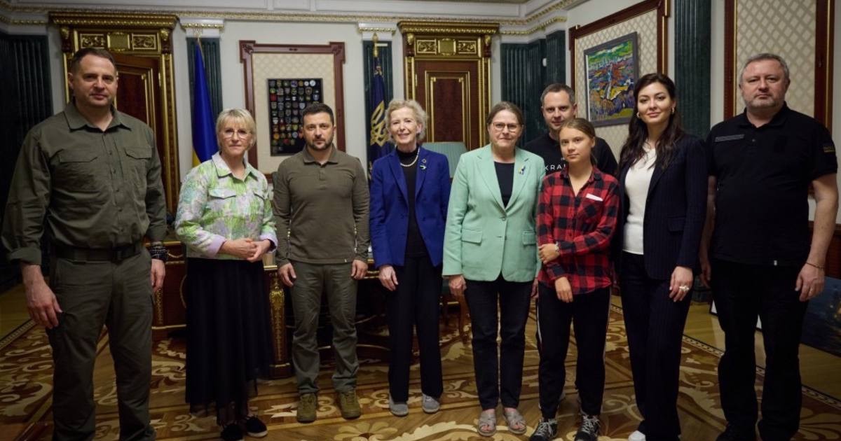 Swedish environmental activist Greta Thunberg arrives in Kyiv