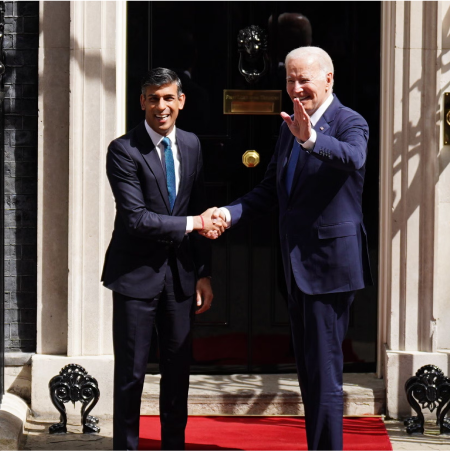 US President Joe Biden meets with British Prime Minister Rishi Sunak in London