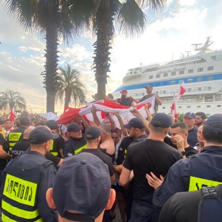 Russian cruise ship Astoria Grande arrives in Batumi, Georgia