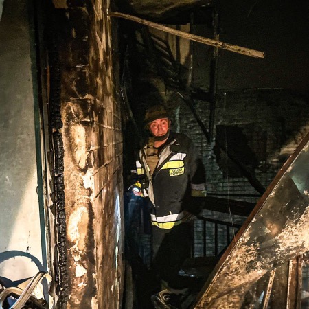 Russians shelled a multi-storey building in Kherson last night
