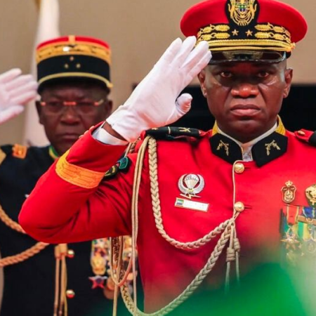 General Brice Oligui Nguema, who led the coup d'état in Gabon, proclaims himself officially president