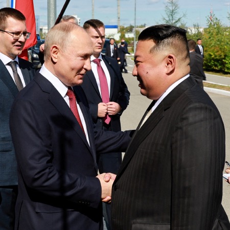 Putin meets with Kim Jong Un at the Vostochny cosmodrome in the Amur region