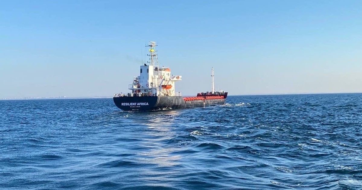 The vessel RESILIENT AFRICA leaves the port of Chornomorsk