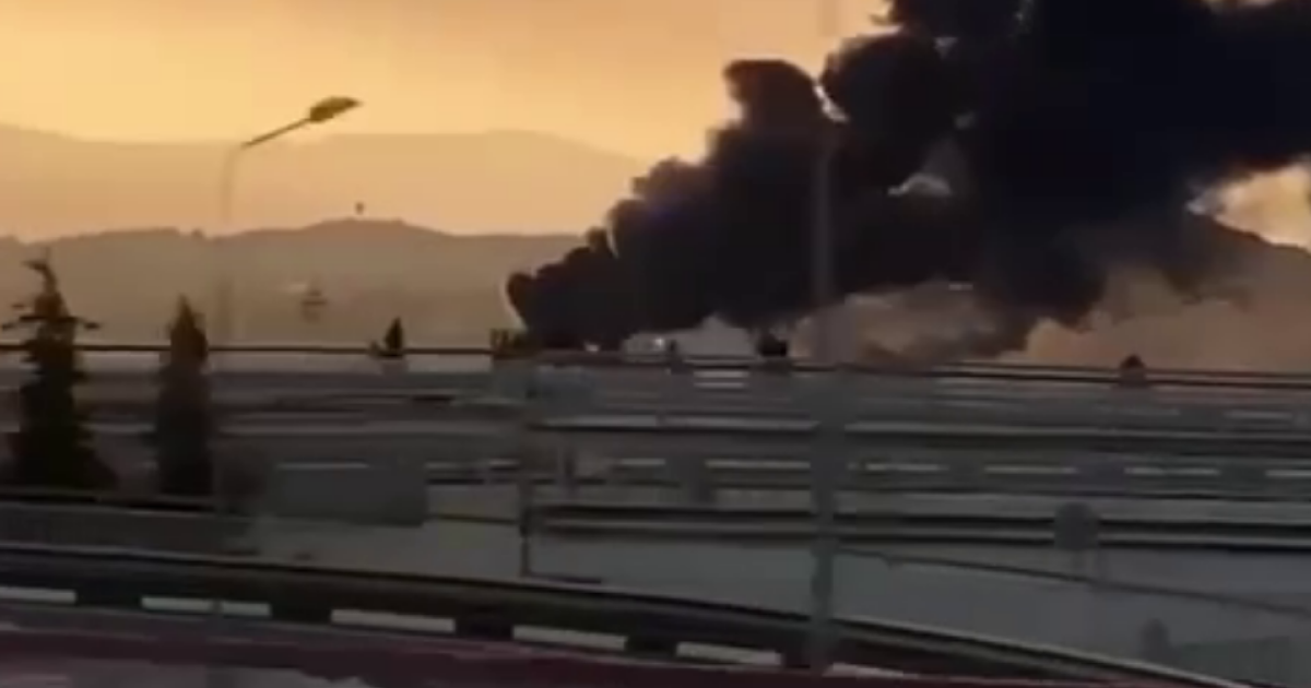 A tank with 1,200 tonnes of diesel fuel may have caught fire in Sochi, Russia