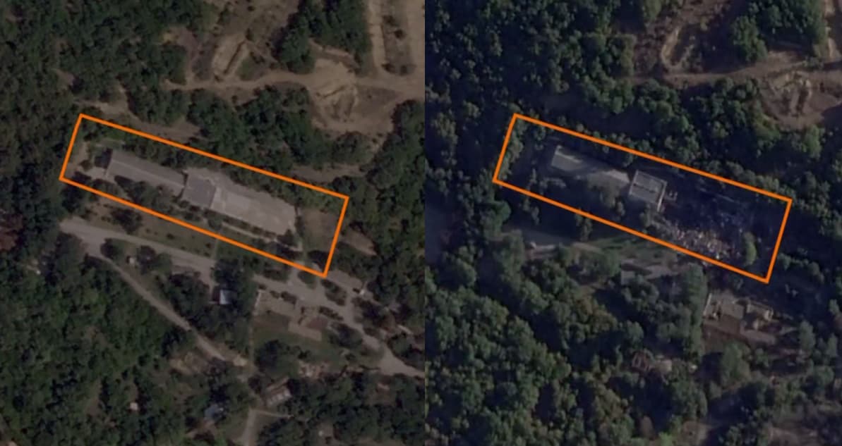 Satellite images show damage to the Russian Black Sea Fleet command post in temporarily occupied Qirim
