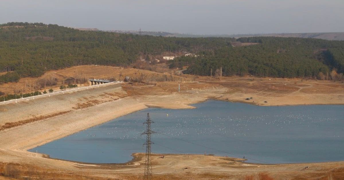 The Bilohirsk Reservoir in the temporarily occupied Qirim is rapidly shrinking