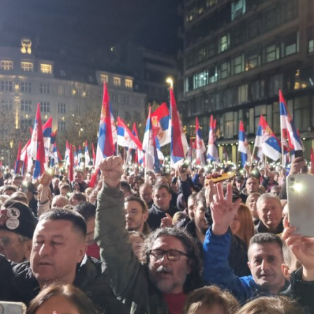Protests against election results in Belgrade, Serbia