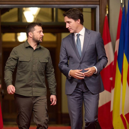 Volodymyr Zelenskyy holds a conversation with Prime Minister of Canada Justin Trudeau