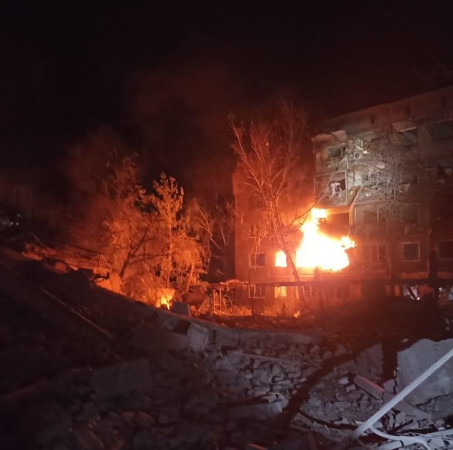 Russians drop a bomb on a residential area in Kostiantynivka. Five people got injured