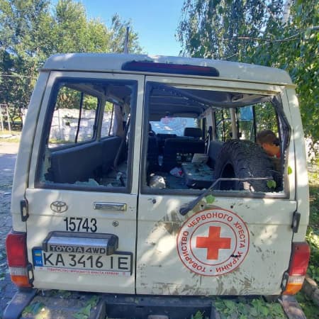 The Russian military shelled the base of the Ukrainian Red Cross evacuation unit in Sloviansk