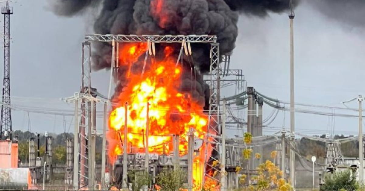 A fire broke out at a substation in Shchebekino in the Belgorod region of the Russian Federation