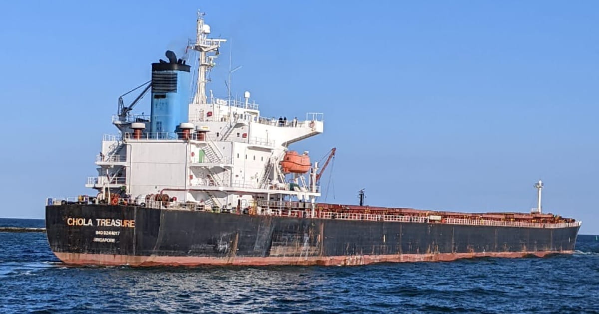 The sixth UN chartered vessel is being loaded with grain in Chornomorsk