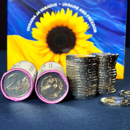 Центральний банк Естонії випустив монети номіналом 2 євро, присвячені Україні