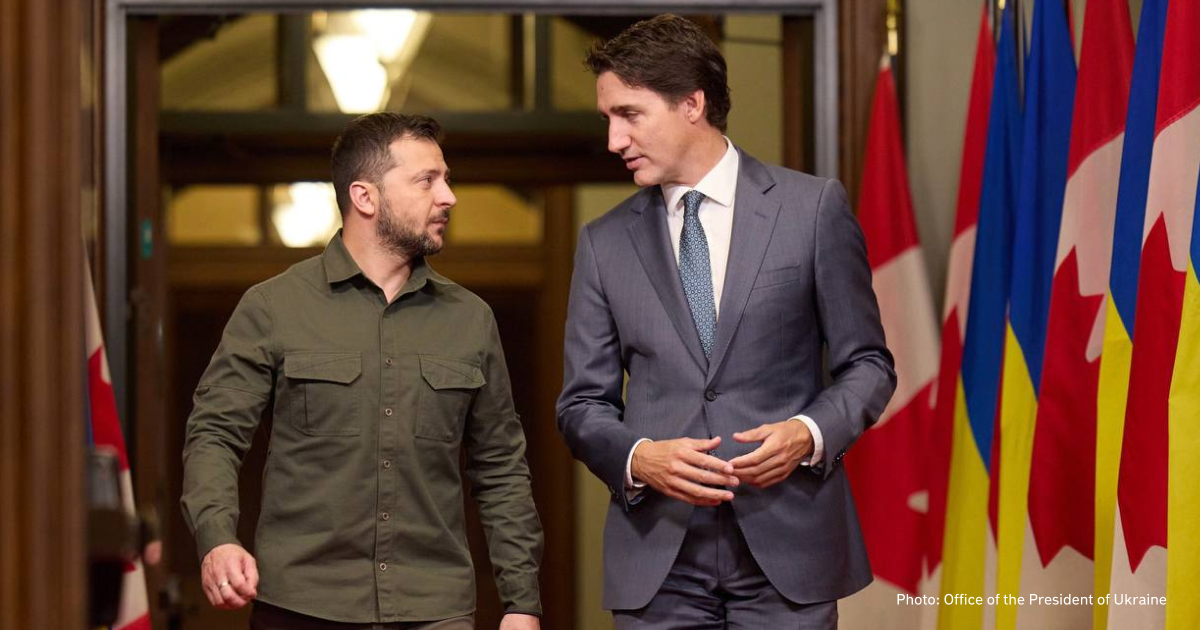 Volodymyr Zelenskyy holds a conversation with Prime Minister of Canada Justin Trudeau