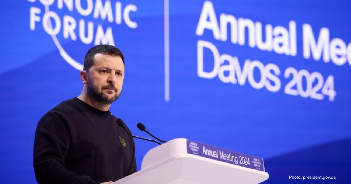 "Today, all of us must invest in bringing peace closer – a peace that is both just and stable," Zelenskyy said at the World Economic Forum in Davos