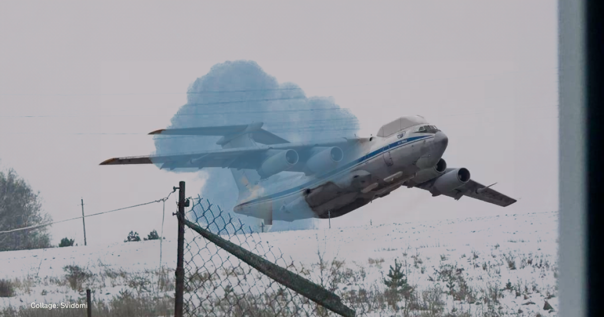An Il-76 military transport plane crashes in the Belgorod region in Russia