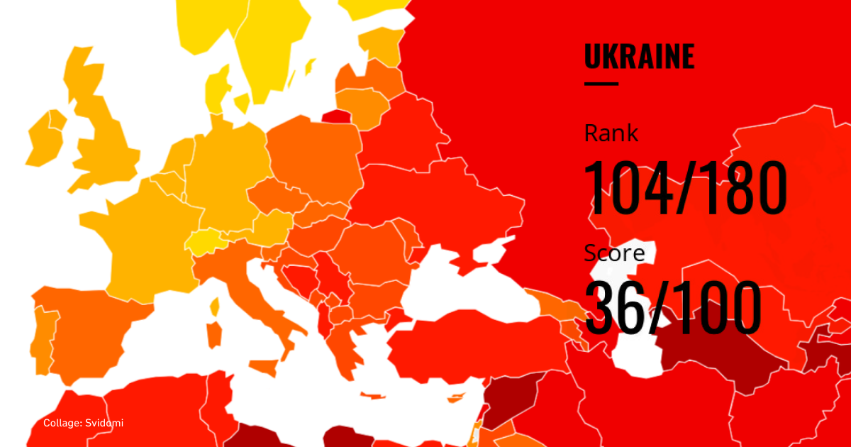 Ukraine scores 36 out of 100 in 2023 Corruption Perceptions Index