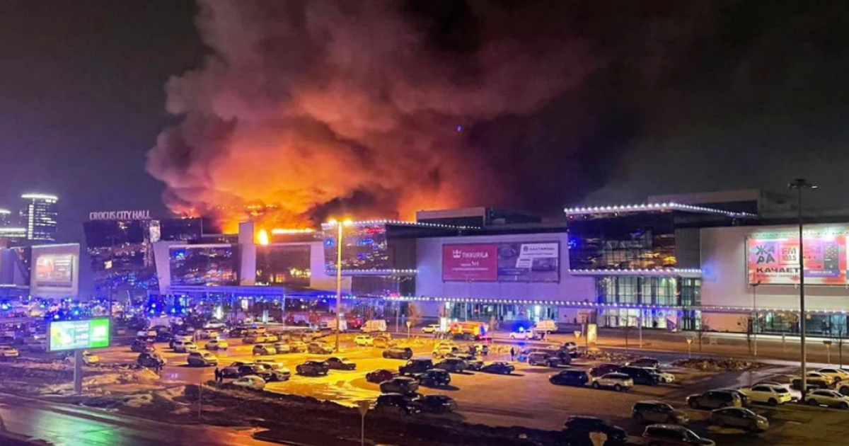 Shooting in Crocus City Hall concert venue near Moscow, Russia, before rock band Piknik concert