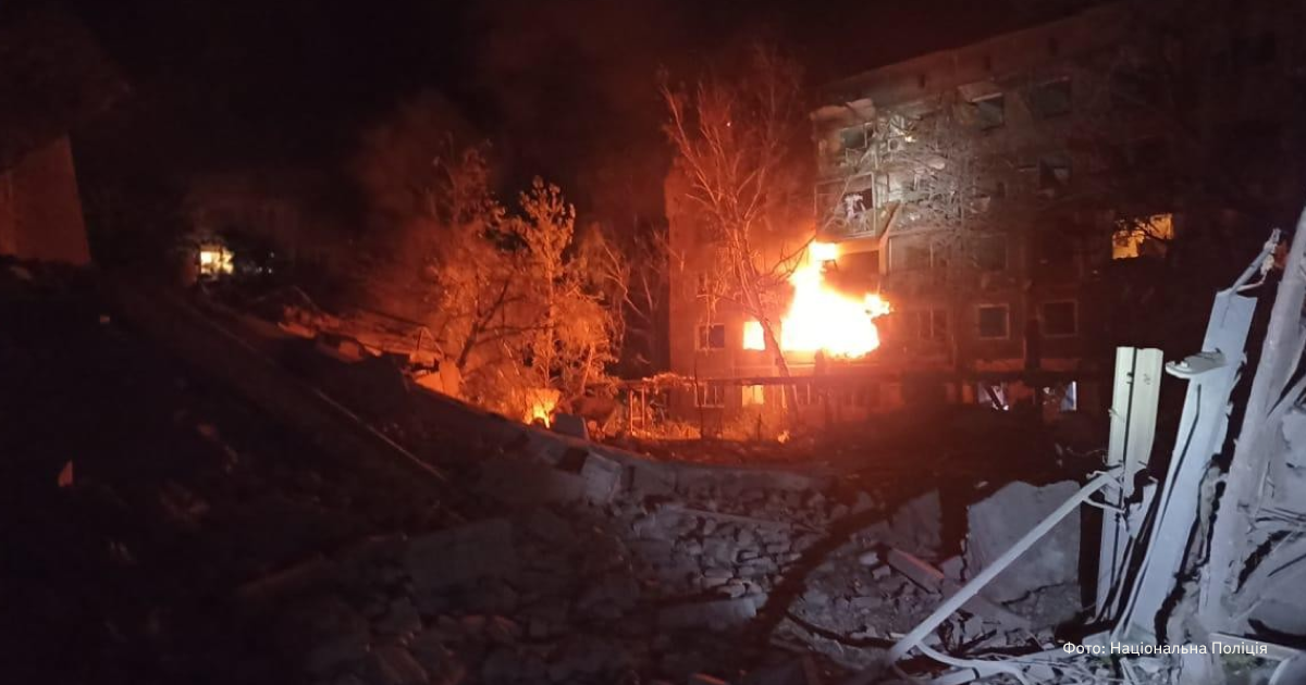 Russians drop a bomb on a residential area in Kostiantynivka. Five people got injured